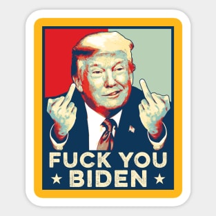 Fuck You Biden Retro Trump pop art Sticker